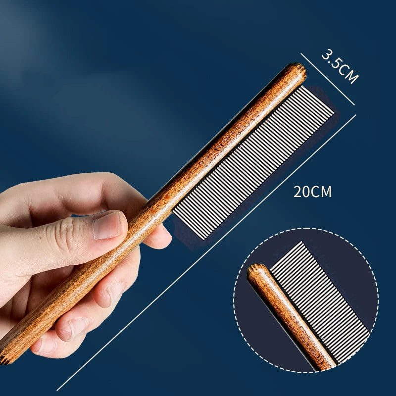 Cat Comb Stainless Steel Pet Hair Remover Wooden Handle Cat Hair Comb Pet Grooming Massage Dog Brush Cleaning Tool Pets Supplies