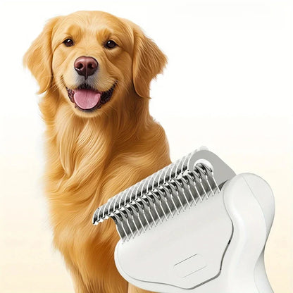 Pet Hair Knot Comb Cat Specific Hair Removal Comb Stainless Steel Cleaning Brush Press the Button to Remove Comb Hair