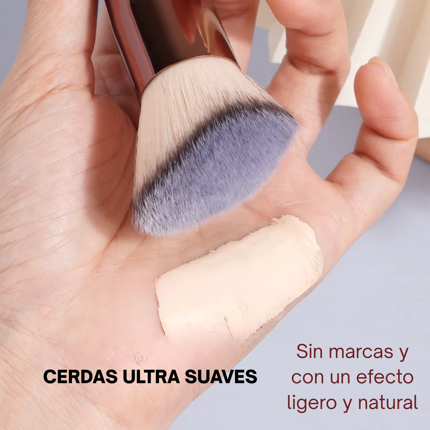 Set de 2 Brochas Kabuki Profesionales – Plana y Angulada para Base, Polvo y Contorno