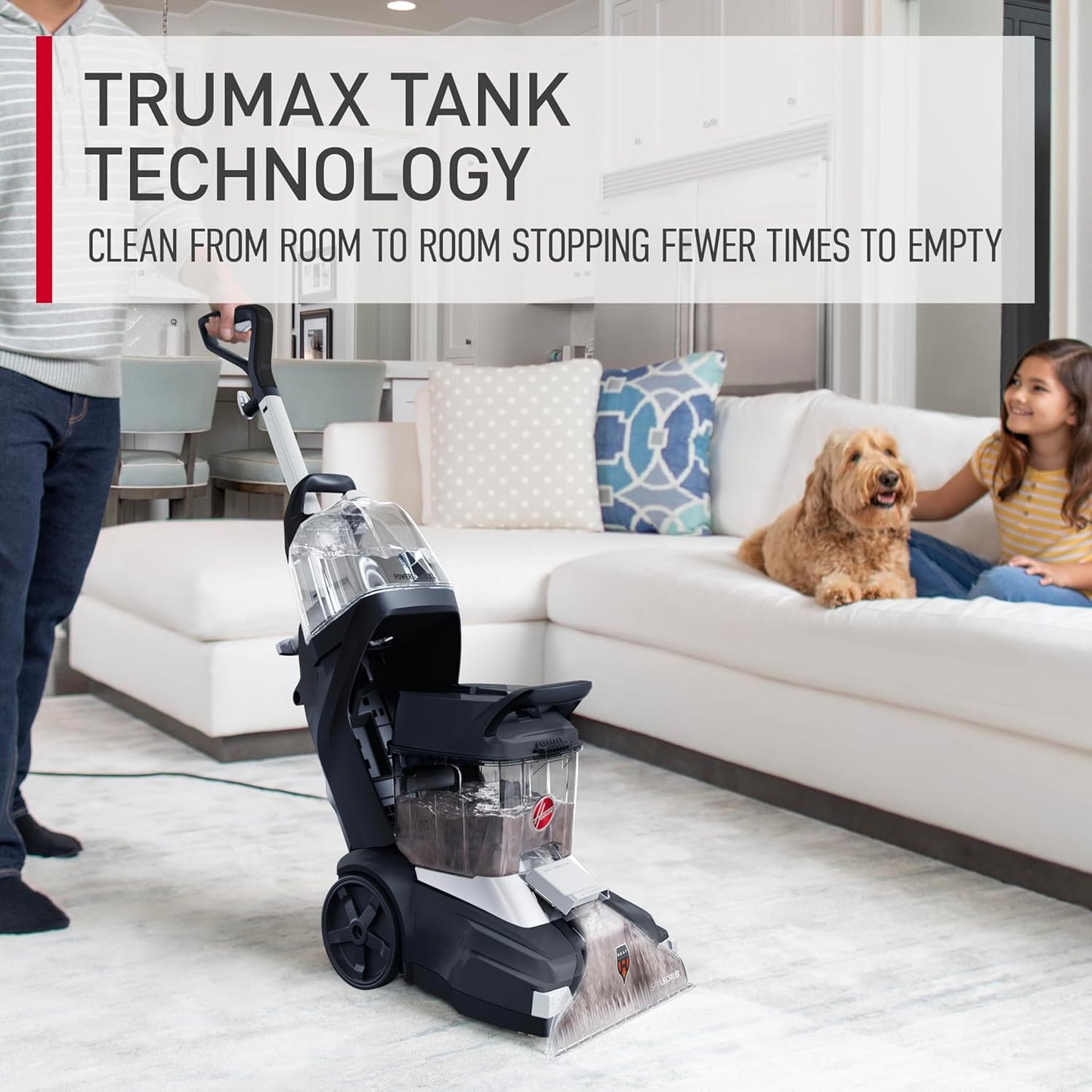 Powerscrub XL Pet Carpet Cleaner Machine for Carpet and Upholstery, Deep Cleaning Carpet Shampooer Machine with Multi-Purpose Tools, Powerful Suction, Pair with  Cleaner Solution