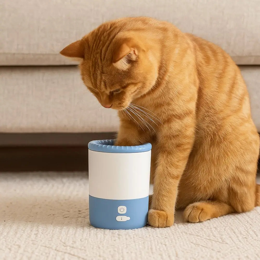 Portable Pet Paw Washer Low Noise Quick Clean Pet Foot Washing Machine USB Charging Electric Pet Paw Cleaner for Cats and Dogs